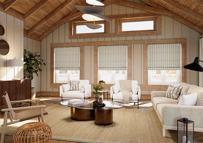 Santorini Stripe, Pier Green - Twist&Fit Roman Blind - Image 7